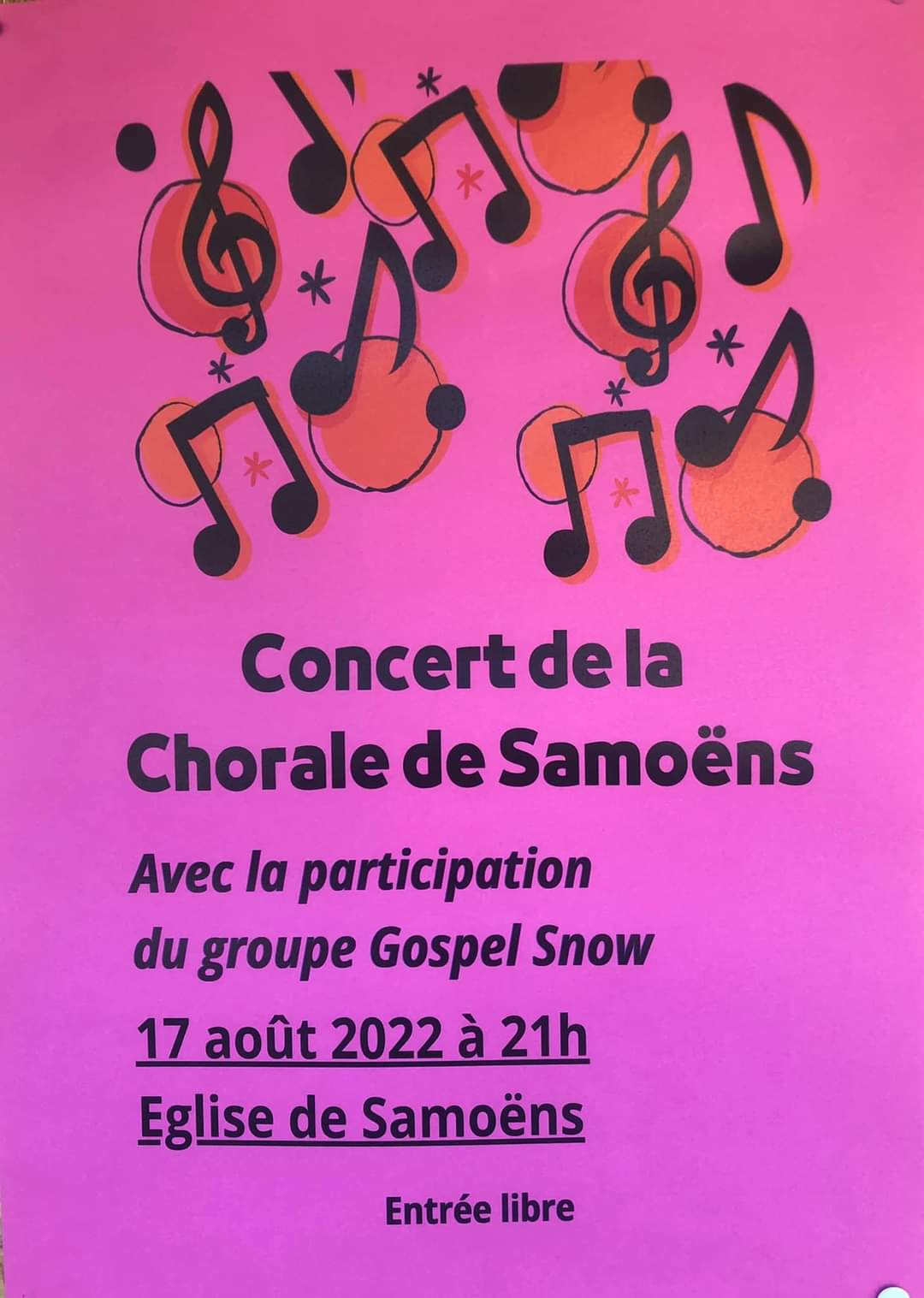 Concert de la chorale de Samoëns le mercredi 17 août 2022