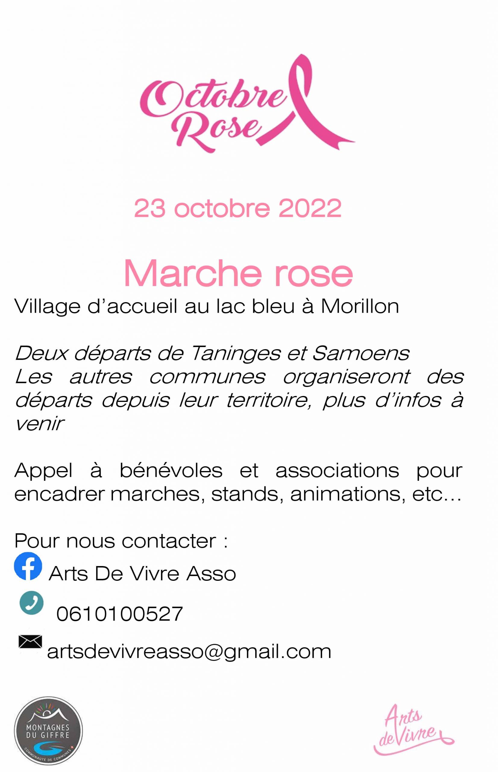 Appel à bénévoles pour la Marche Rose Solidaire dimanche 23 octobre 2022
