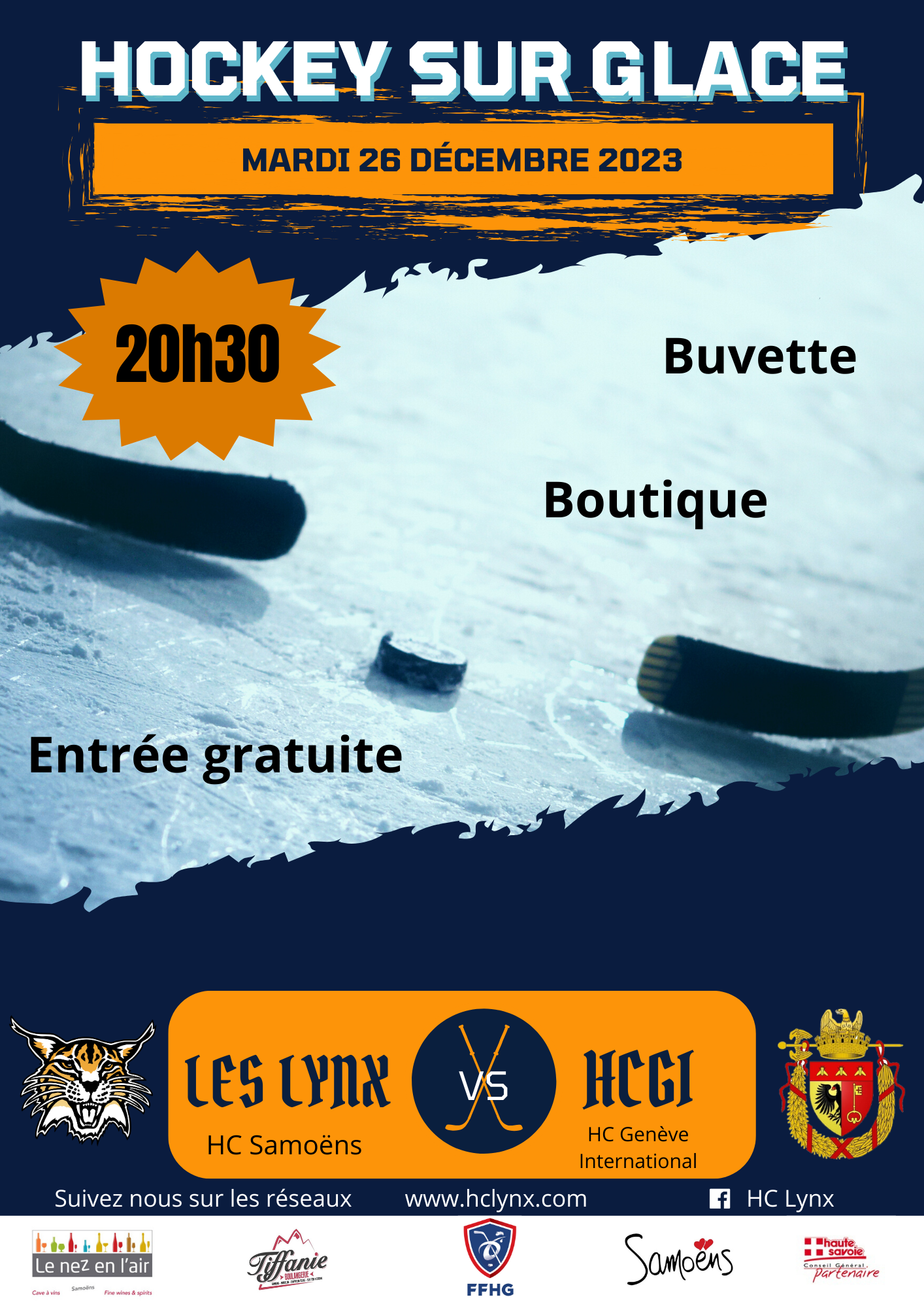 SPORT / 1er match du HC Les Lynx le mardi 26 décembre