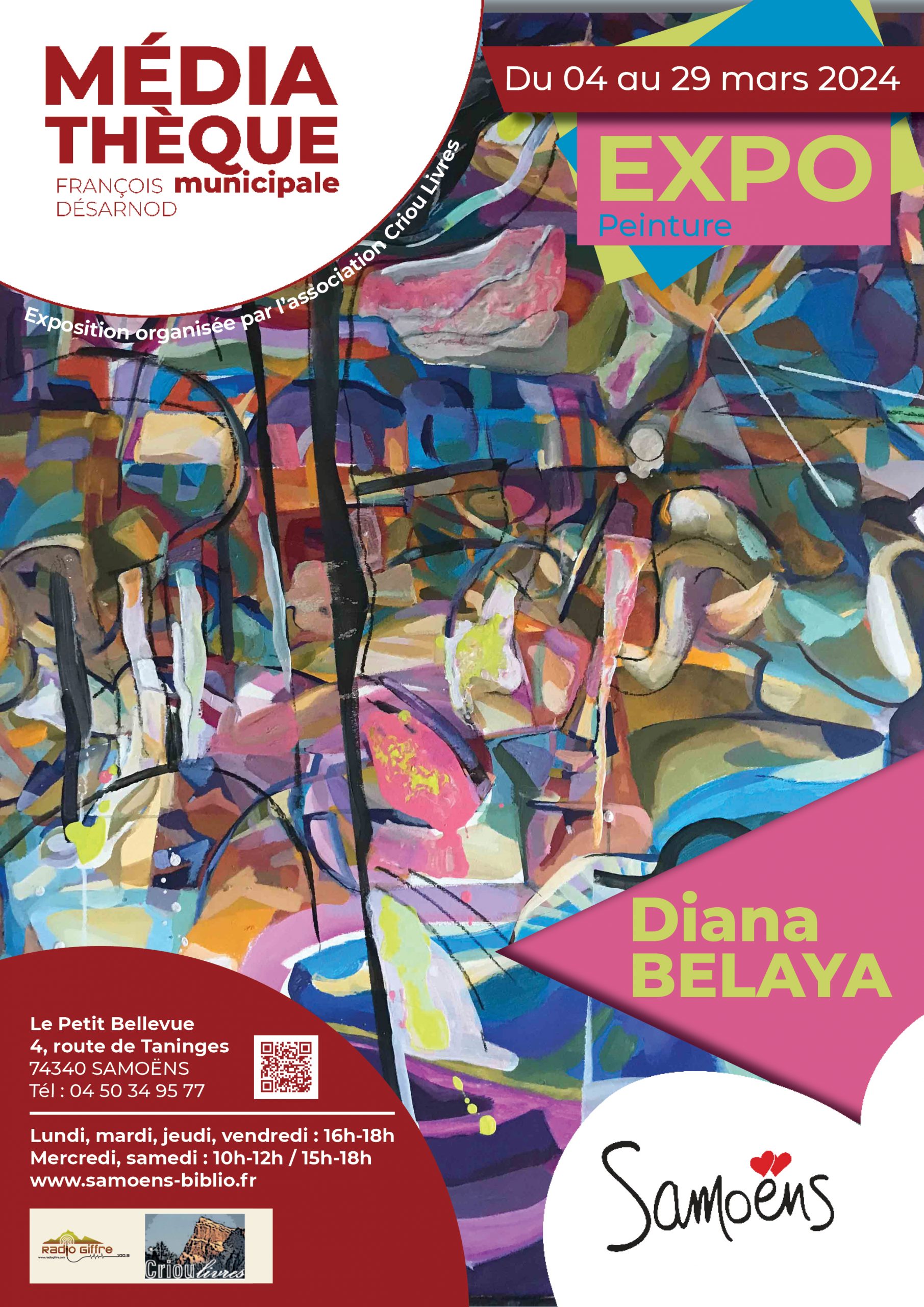 Exposition à la Médiathèque / Diana Belaya, artiste peintre – Du 04 au 29 mars 2024