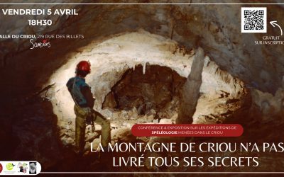 CONFERENCE / La montagne de Criou n’a pas livré tous ses secrets – Vendredi 05 avril