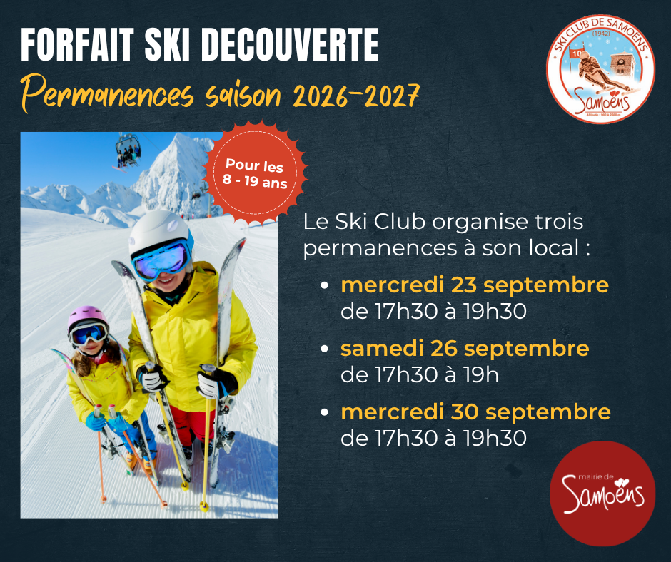 Forfait Ski Découverte du Ski-Club de Samoëns