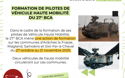 Formation de pilotes de Véhicule Haute Mobilité du 27° BCA du 27 octobre au 21 novembre