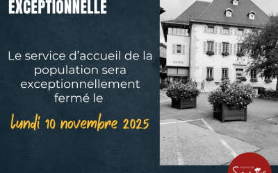 Fermeture exceptionnelle de l’accueil de la mairie le 10 novembre 2025