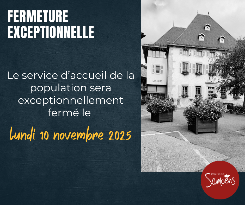 Fermeture exceptionnelle de l’accueil de la mairie le 10 novembre 2025