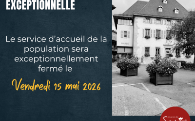 Fermeture exceptionnelle de l’accueil de la mairie le 15 mai